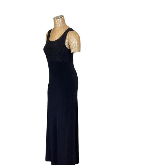 Chico's Travelers Lace Bodice Maxi Tank Dress Sz 0 (S/4) Black  #278J - Picture 5 of 8